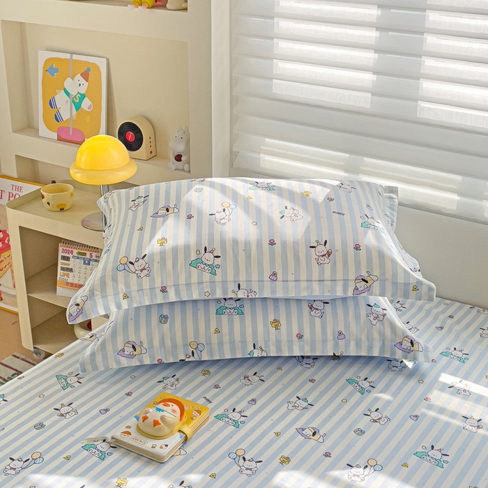 91家纺网 家纺一手货源 找家纺 春雨家居 2025新款春夏卡通印花全棉单枕套 3.兔兔乐园