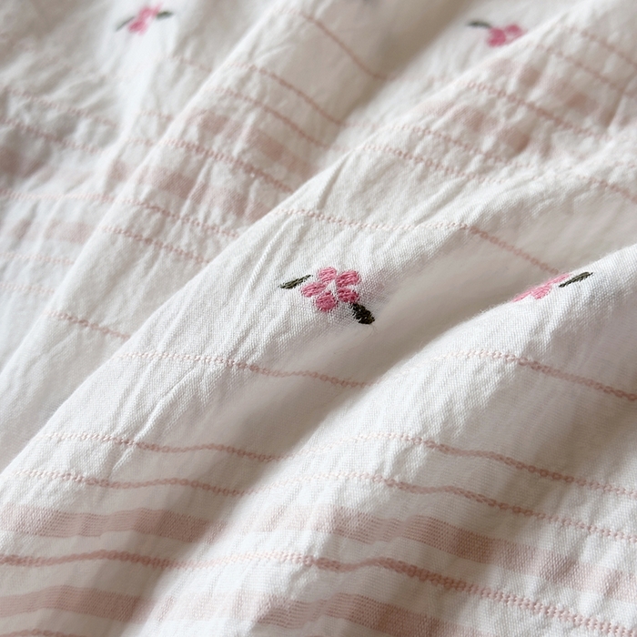 91家纺网 家纺一手货源 找家纺 琪格格纺织 2025新款纯棉韩式小清新田园大提花清新四件套 小花园-粉