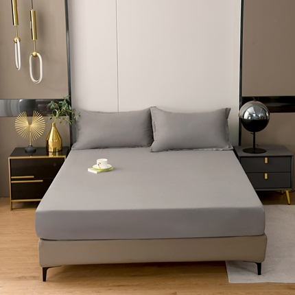 梵巢2025新款水洗棉纯色单床笠 浅灰