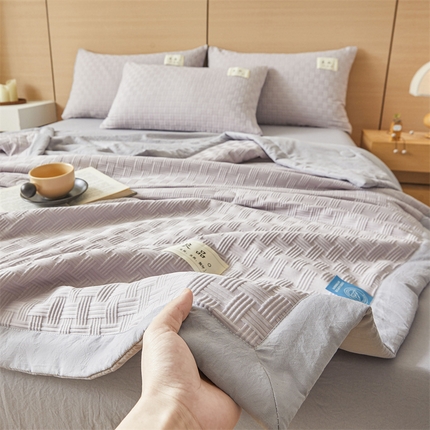 91家纺网 家纺一手货源 找家纺 （总）招财星家纺 2025新款A类华夫格夏被四件套大豆纤维空调被夏凉被直播供货可过检