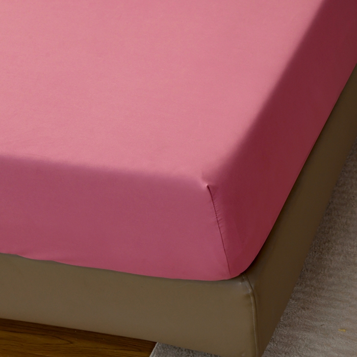 91家纺网 家纺一手货源 找家纺 梵巢2025新款水洗棉纯色单床笠 豆沙