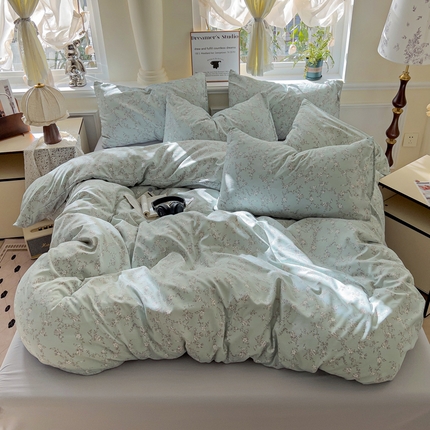 逸尚阁 2025新款针织双层纱印花四件套（提供买家秀） 锦素