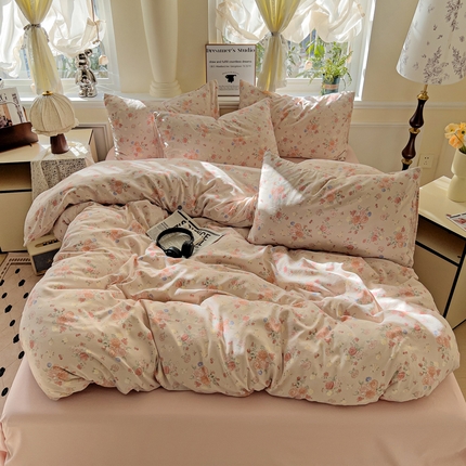 逸尚阁 2025新款针织双层纱印花四件套（提供买家秀） 玫瑰花园