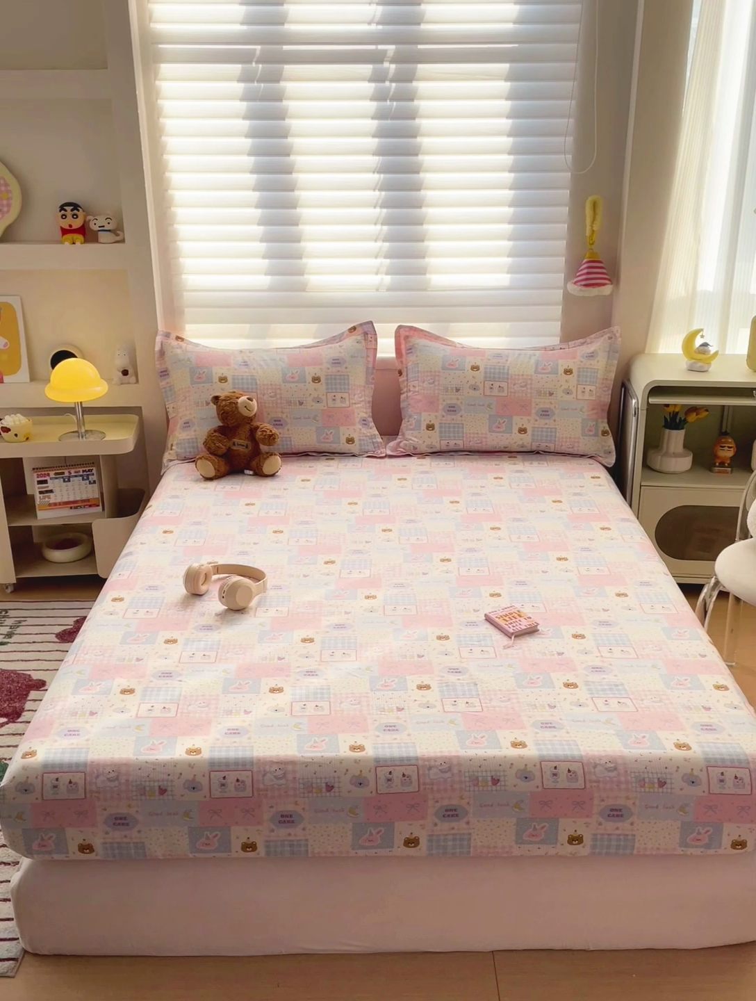 91家纺网 家纺一手货源 找家纺 春雨家居 2025新款春夏卡通印花全棉单床笠 甜心乐园