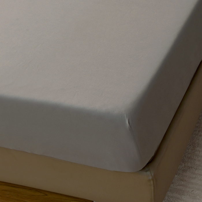 91家纺网 家纺一手货源 找家纺 梵巢2025新款水洗棉纯色单床笠 浅灰