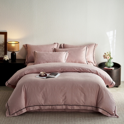 91家纺网 家纺一手货源 找家纺 （总）三朵全棉60S贡缎长绒棉大提花四件套-花序系列