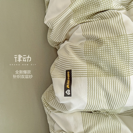 91家纺网 家纺一手货源 找家纺 （总）逸尚阁 2025新款针织双层纱印花四件套（提供买家秀）