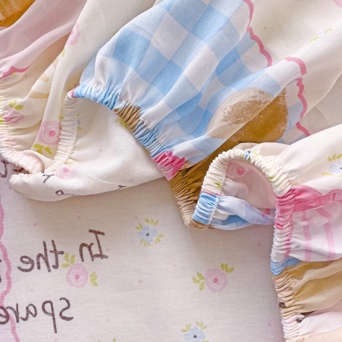 91家纺网 家纺一手货源 找家纺 春雨家居 2025新款春夏卡通印花全棉单床笠 甜甜心事