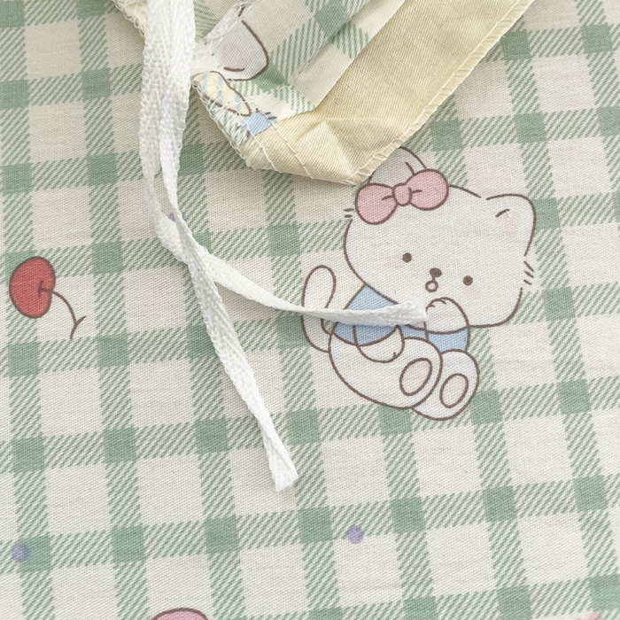 91家纺网 家纺一手货源 找家纺 春雨家居 2025新款春夏卡通印花全棉单被套 甜美梦境-绿