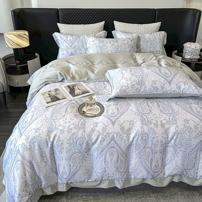 91家纺网 家纺一手货源 找家纺 迷尚家居 2025新款100%莱赛尔数码印花四件套 梦境之翼