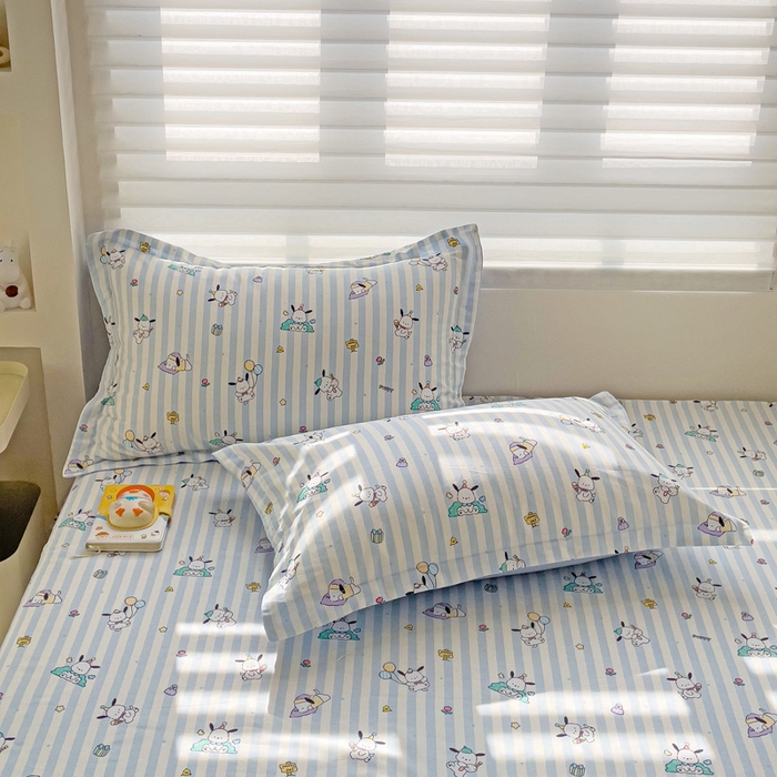 91家纺网 家纺一手货源 找家纺 春雨家居 2025新款春夏卡通印花全棉单枕套 3.兔兔乐园