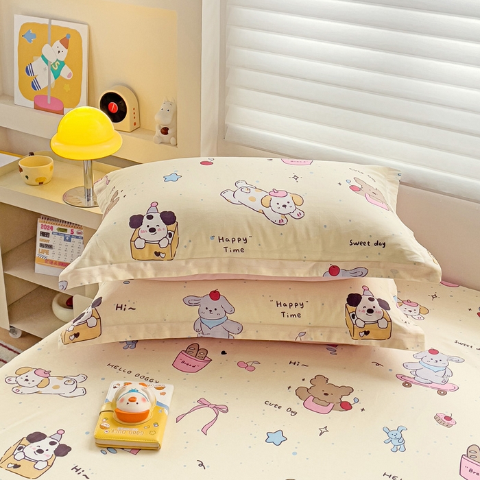 91家纺网 家纺一手货源 找家纺 春雨家居 2025新款春夏卡通印花全棉单枕套 4.可爱颂