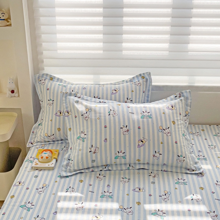 91家纺网 家纺一手货源 找家纺 春雨家居 2025新款春夏卡通印花全棉单枕套 3.兔兔乐园