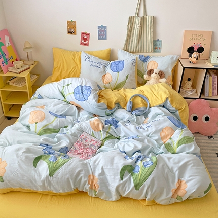 91家纺网 家纺一手货源 找家纺 （总）卡斯诺家纺馆 2025新款水洗云朵棉四件套【下载文件夹包含买家秀】