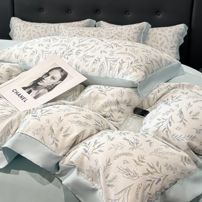 91家纺网 家纺一手货源 找家纺 迷尚家居 2025新款100%莱赛尔数码印花四件套 小音禾