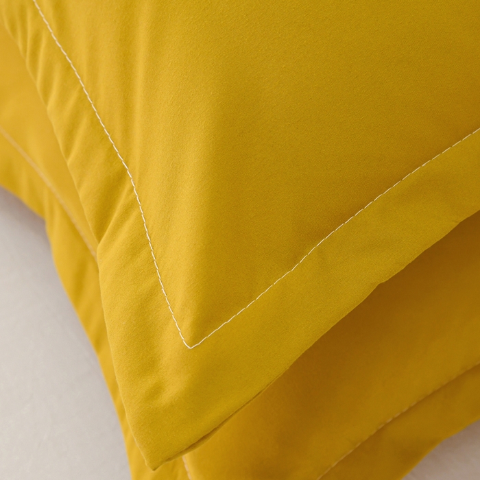 91家纺网 家纺一手货源 找家纺 梵巢2025新款水洗棉纯色单品枕套 姜黄