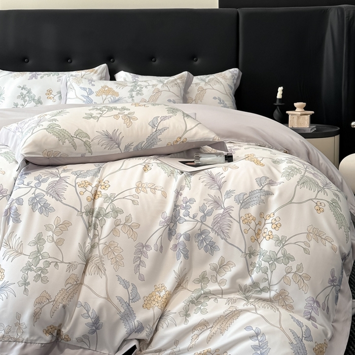 91家纺网 家纺一手货源 找家纺 迷尚家居 2025新款100%莱赛尔数码印花四件套 析漫枝