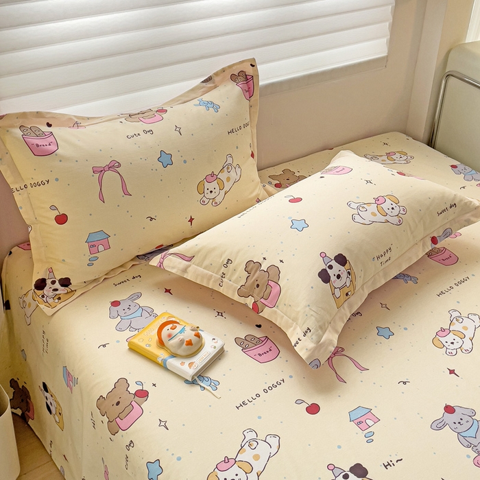 91家纺网 家纺一手货源 找家纺 春雨家居 2025新款春夏卡通印花全棉单枕套 4.可爱颂