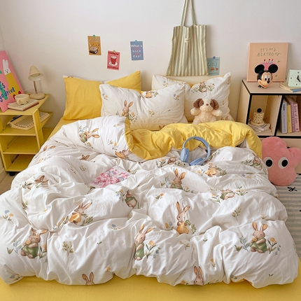 91家纺网 家纺一手货源 找家纺 （总）卡斯诺家纺馆 2025新款水洗云朵棉四件套【下载文件夹包含买家秀】