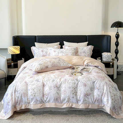 91家纺网 家纺一手货源 找家纺 （总）迷尚家居 2025新款100%莱赛尔数码印花四件套