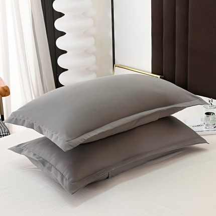 梵巢2025新款水洗棉纯色单品枕套 银灰