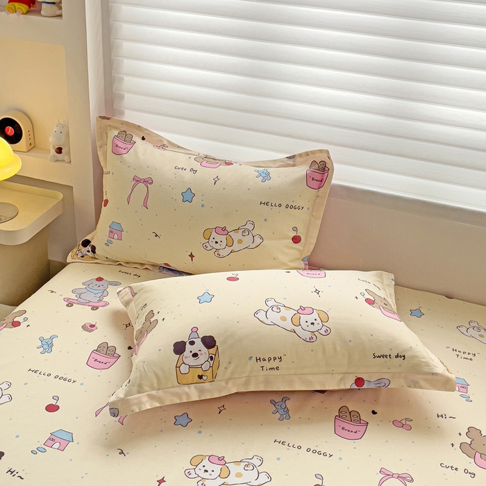 91家纺网 家纺一手货源 找家纺 春雨家居 2025新款春夏卡通印花全棉单枕套 4.可爱颂