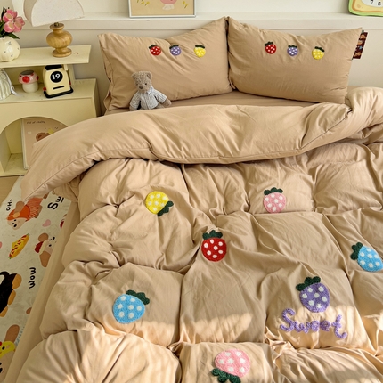 91家纺网 家纺一手货源 找家纺 （总）逸尚阁 2025新款小清新毛巾绣四件套（提供买家秀）