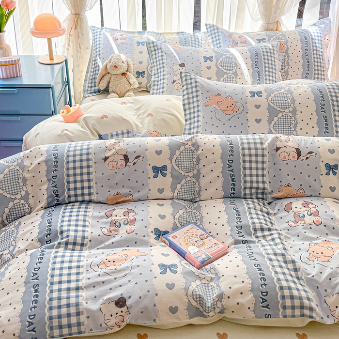 91家纺网 家纺一手货源 找家纺 涵宸家纺 2025新款全棉印花四件套 A花圃园