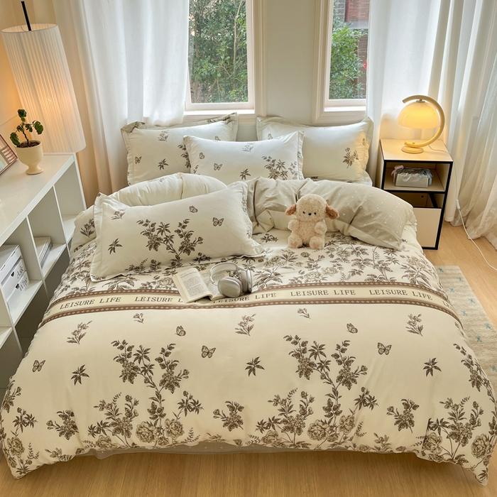 91家纺网 家纺一手货源 找家纺 涵宸家纺 2025新款全棉印花四件套 F慕情