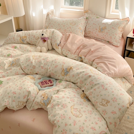 涵宸家纺 2025新款全棉印花四件套 B萌小喵