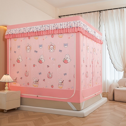 91家纺网 家纺一手货源 找家纺 （总）迪凡保罗蚊帐 2025新款2503专版印花遮光帘防摔坐床蚊帐实拍图