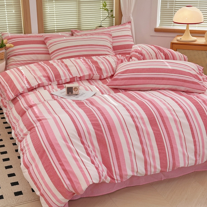 91家纺网 家纺一手货源 找家纺 （总）澳萝拉 2025新款全棉水洗棉印花款四件套-风格二