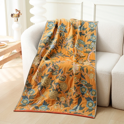 91家纺网 家纺一手货源 找家纺 （总）朴尔2025年新品国潮风加大加厚全棉六层纱布浴巾四件套