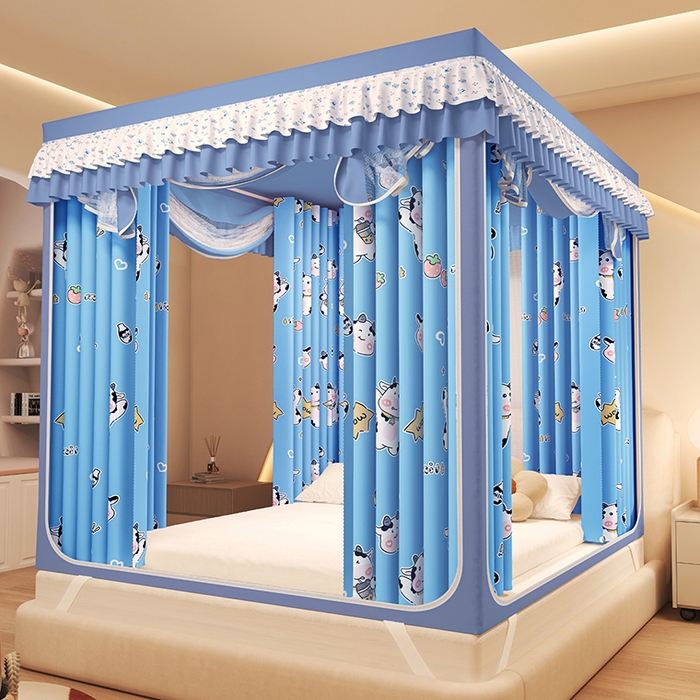 91家纺网 家纺一手货源 找家纺 迪凡保罗蚊帐 2025新款2503专版印花遮光帘防摔坐床蚊帐建模图 快乐牛牛