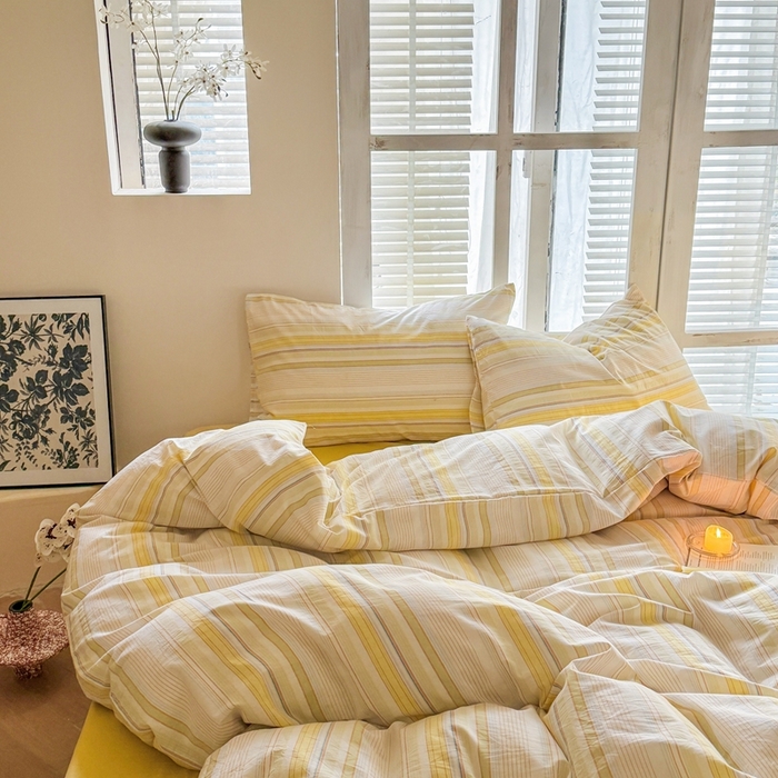 91家纺网 家纺一手货源 找家纺 澳萝拉 2025新款全棉水洗棉印花款四件套-风格一 西蒙-黄