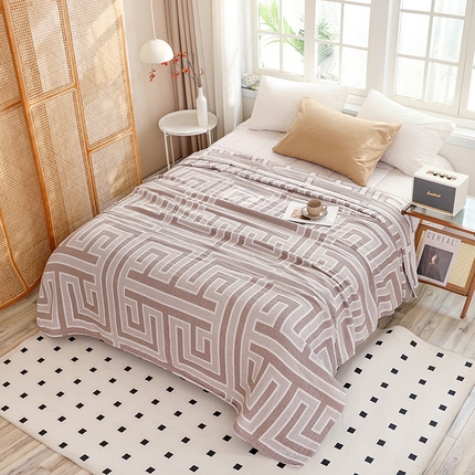 91家纺网 家纺一手货源 找家纺 （总）朴尔2025年新品伯尔尼风格全棉加厚三层纱布毛巾被