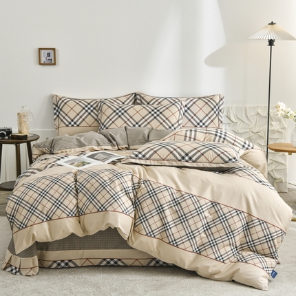 91家纺网 家纺一手货源 找家纺 （总）磨毛世家家纺2025新款13376全棉铂金凯丽四件套四季款纯棉套件