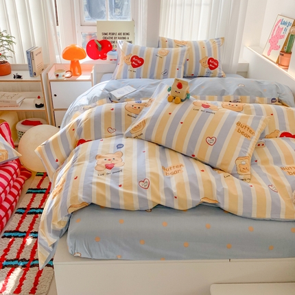 91家纺网 家纺一手货源 找家纺 （总）澳萝拉 2025新款卡通小清新春夏全棉亲肤舒适三件套四件套