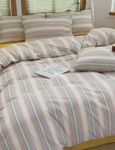 91家纺网 家纺一手货源 找家纺 澳萝拉 2025新款全棉水洗棉印花款四件套-风格二 塞纳-黄兰