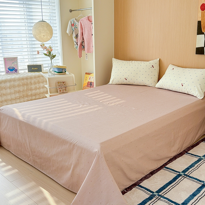 91家纺网 家纺一手货源 找家纺 感遇全棉软萌清新四件套 樱桃桃