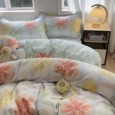 91家纺网 家纺一手货源 找家纺 涵宸家纺 2025新款全棉印花四件套 B花溪