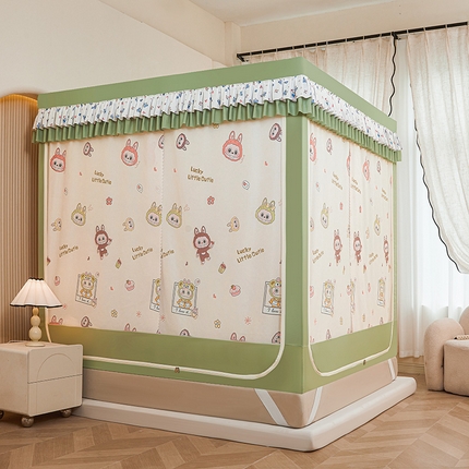 91家纺网 家纺一手货源 找家纺 （总）迪凡保罗蚊帐 2025新款2503专版印花遮光帘防摔坐床蚊帐实拍图