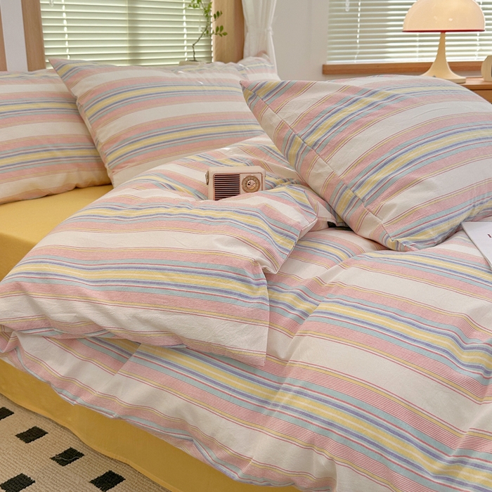 91家纺网 家纺一手货源 找家纺 澳萝拉 2025新款全棉水洗棉印花款四件套-风格二 塞纳-黄兰