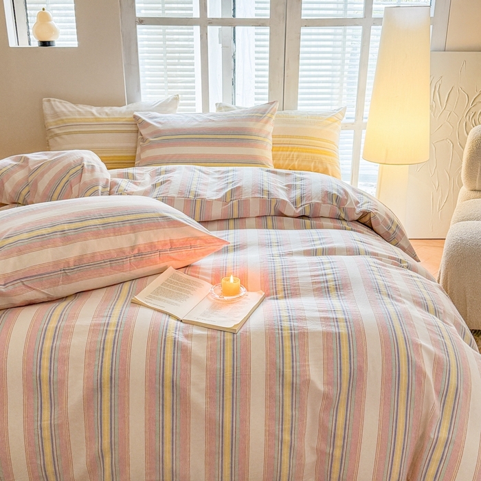 91家纺网 家纺一手货源 找家纺 澳萝拉 2025新款全棉水洗棉印花款四件套-风格一 塞纳-黄兰