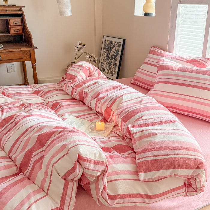 91家纺网 家纺一手货源 找家纺 （总）澳萝拉 2025新款全棉水洗棉印花款四件套-风格一