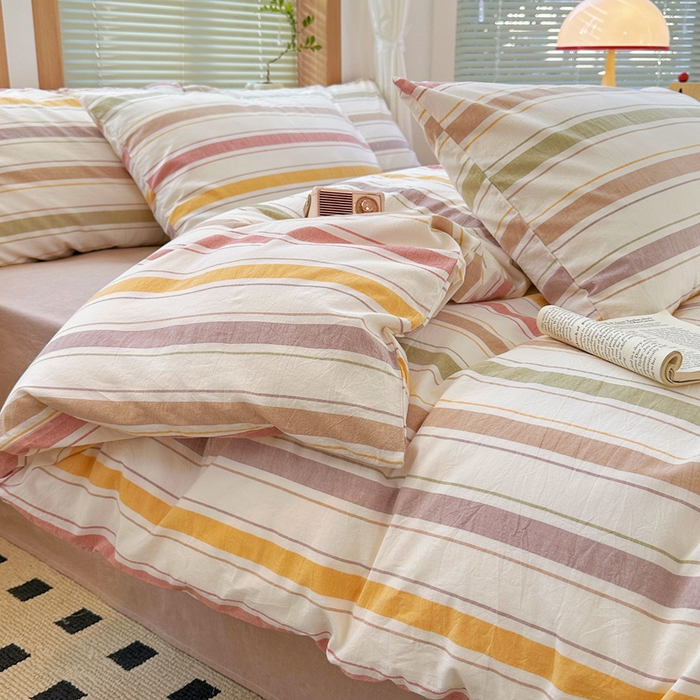 91家纺网 家纺一手货源 找家纺 澳萝拉 2025新款全棉水洗棉印花款四件套-风格二 里威-深咖