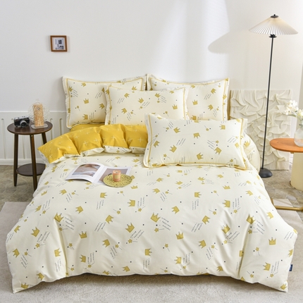 91家纺网 家纺一手货源 找家纺 （总）磨毛世家家纺2025新款13376全棉铂金凯丽四件套四季款纯棉套件