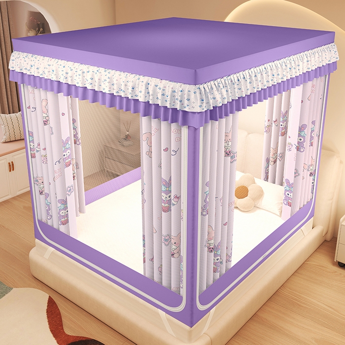 91家纺网 家纺一手货源 找家纺 迪凡保罗蚊帐 2025新款2503专版印花遮光帘防摔坐床蚊帐建模图 奶萌兔兔