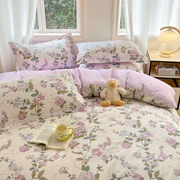 91家纺网 家纺一手货源 找家纺 涵宸家纺 2025新款全棉印花四件套 B花之恋