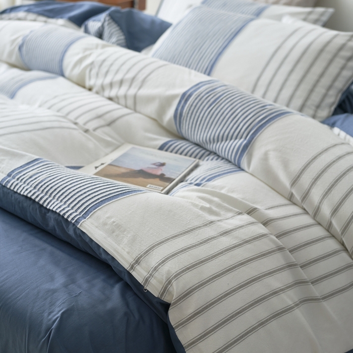 91家纺网 家纺一手货源 找家纺 （总）金丝鸟家纺 2025新款全棉三层纱提花晴岚系列四件套